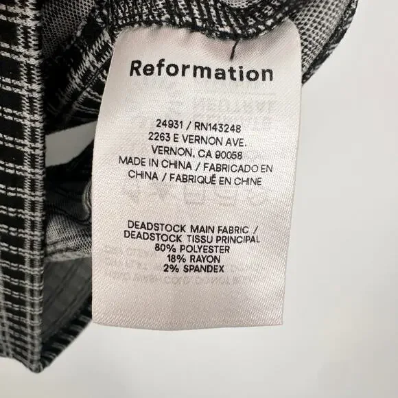 REFORMATION Jodie Black Plaid Cropped Tank // XS - Picture 6 of 8